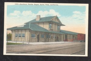 SANTA ROSA CALIFORNIA SOUTHN PACIFIC RAILROAD DEPOT STATION VINTAGE POSTCARD