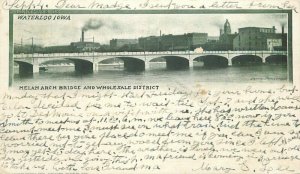 Waterloo Iowa Melan Arch Bridge Wholesale Stanards 1907 Postcard 21-8969