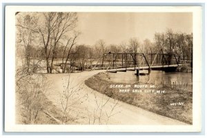 c1920's River Bridge Scene On Route 60 Near Sauk City WI RPPC Photo Postcard