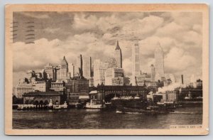 New York Sky Line 1934 to Wichita KS Postcard I26