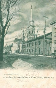 Vintage Postcard 1906 View of First Reformed Church Third Street Easton Penn. PA