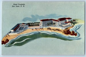 San Juan Puerto Rico Postcard Hotel Condado c1950's Vintage Unposted