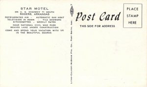 Star Motel, Rogers, Arkansas, Beaver Lake Under Construction, Old Postcard