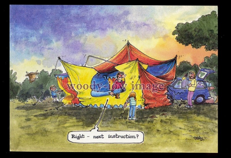 BES099 - Camping - Right!.....next instruction?? - comic postcard by Besley