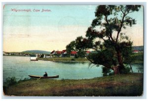 1912 Boating at Whycocomagh Cape Breton Canada Antique Posted Postcard