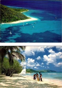 2~4X6 Postcards St Croix US Virgin Islands BUCK ISLAND~Aerial View & BEACH SCENE