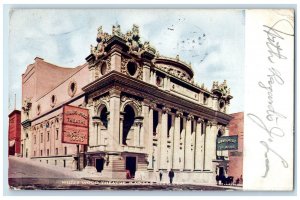 1908 Exterior View Willis Wood Theatre Building Kansas City Missouri MO Postcard