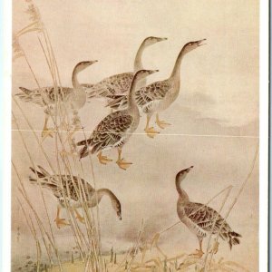 c1940s Japan Geese Painting Noboru Yoshida Postcard 2600th Celebration Expo A60