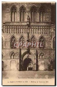 Belgium Ypres Belgie Old Postcard The belfry of & # 1913 39Ypres