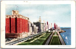 VINTAGE POSTCARD THE CONRAD HILTON HOTEL ON MICHIGAN BLVD CHICAGO