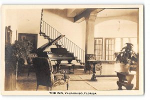 RPPC The Inn, Valparaiso, Florida Hotel Interior 1920s Vintage Photo Postcard