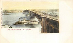 THE EADS BRIDGE SHIP ST. LOUIS MISSOURI A. SELIGE PMC POSTCARD (c. 1901)