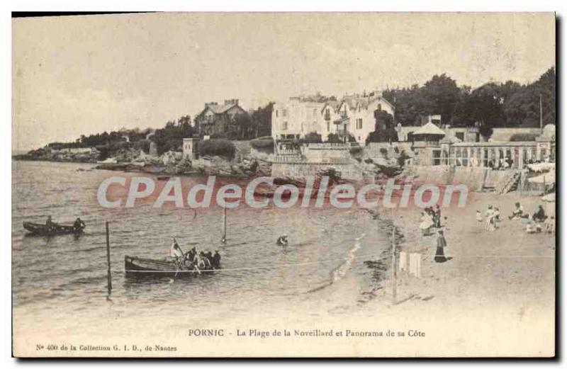 Postcard Ancient Pornic The Beach of the Noveillard Panorama and its Riviera