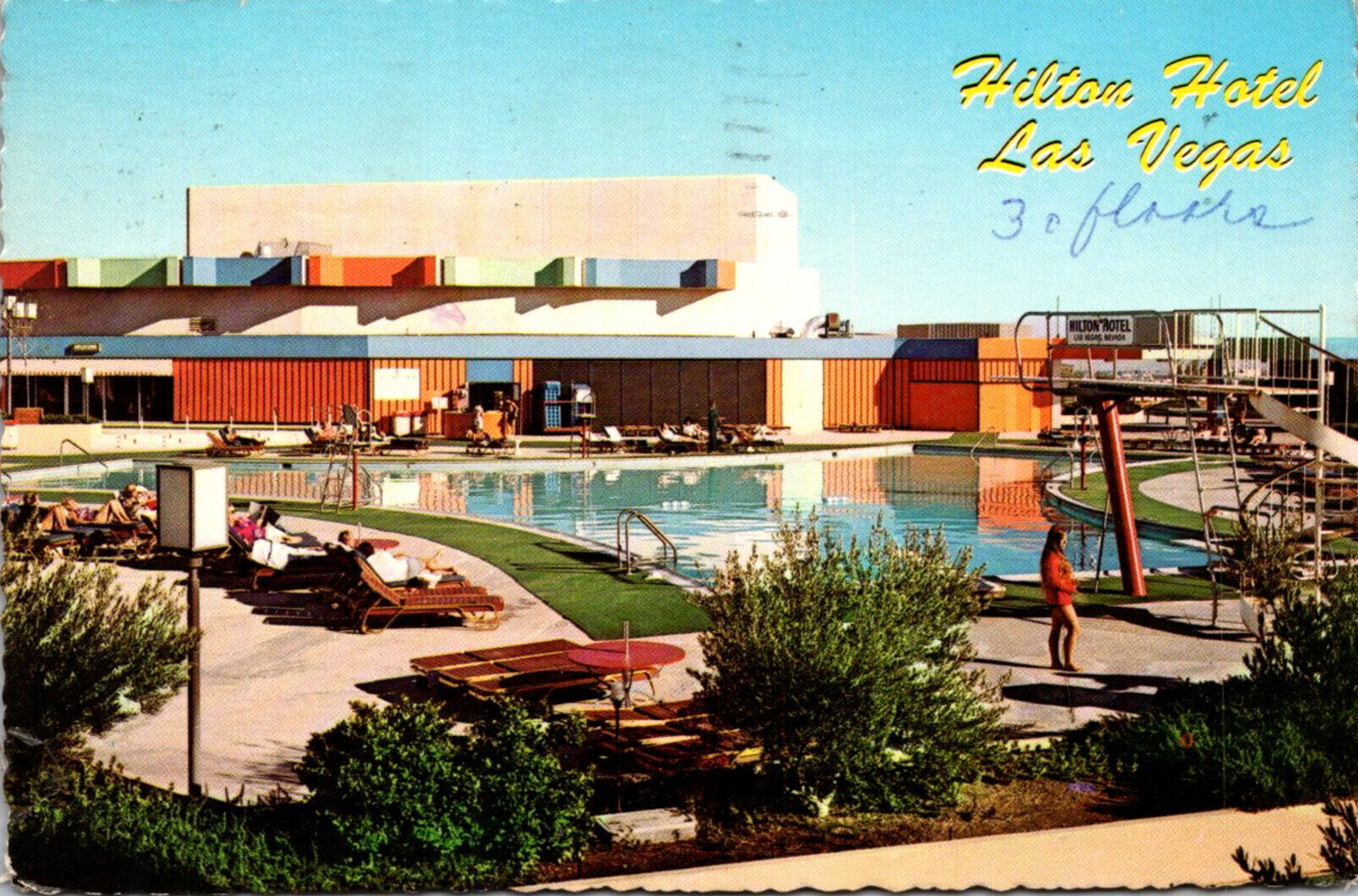 Vintage Las Vegas — 1970s view of the pool at Las Vegas Hilton