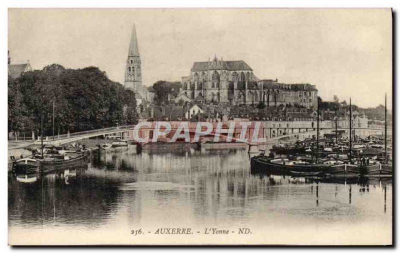 Old Postcard Auxerre L & # 39Yonne Charter Barges