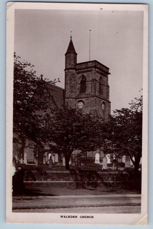 Walkden Greater Manchester England Postcard Walkden Church c1920's RPPC Photo