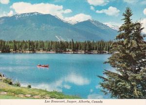 Canada Jasper Canoeing On Lac Beauvert