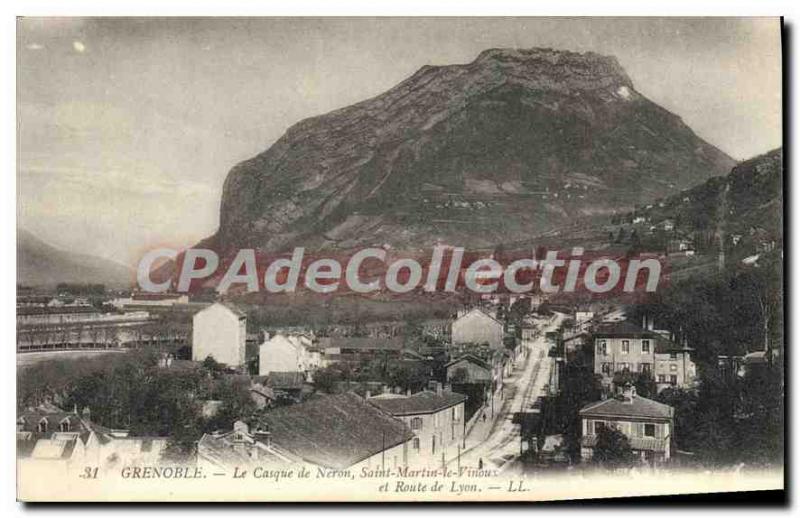 Old Postcard Grenoble Neron Helmet Saint-Martin-le-Vinoux lyon road