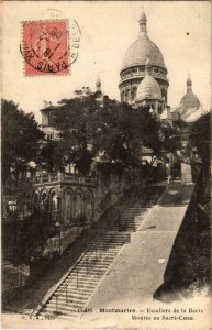 CPA PARIS 18e Montmartre. Sacré-Coeur Escalier de la Barre (983396)