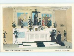 Unused W-Border ALTAR OF ST. FRANCIS Washington DC A8373