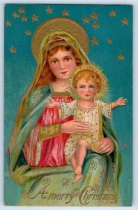 1911 Christmas Religious Mary Baby Jesus Elkton Maryland MD Embossed Postcard