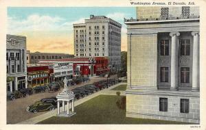 EL DORARDO, AR Arkansas  WASHINGTON AVENUE Street Scene STORES~CARS  Postcard