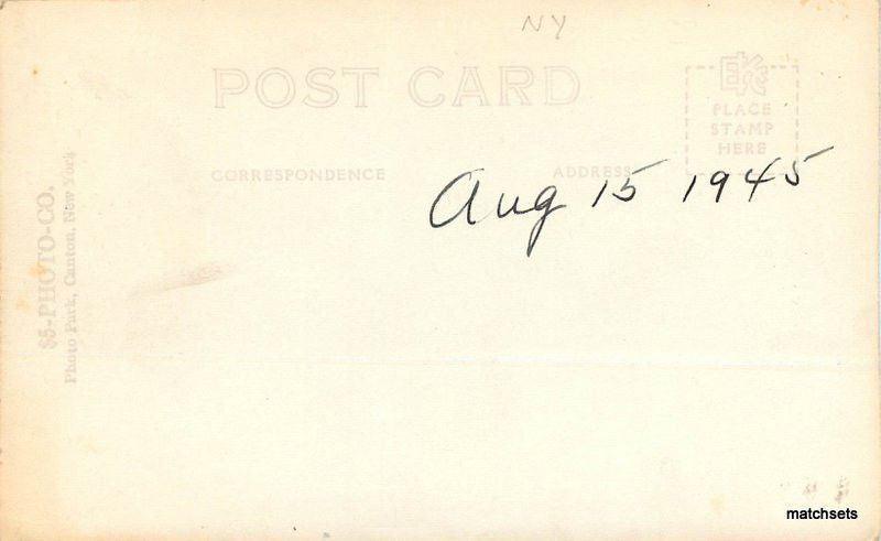 1945 Chateaugay Lake New York Waterfront RPPC Real photo postcard 10323