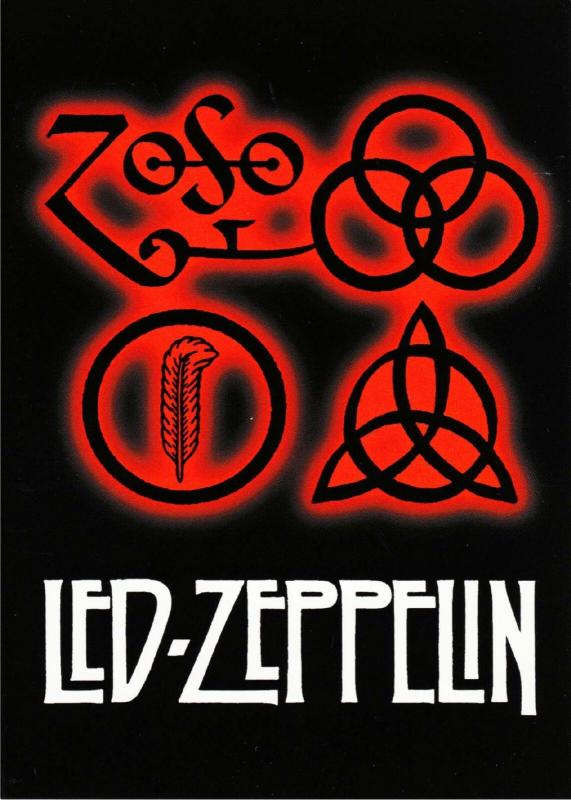 Led Zeppelin IV Cover Symbols Zoso Runes Sigils Modern Postcard