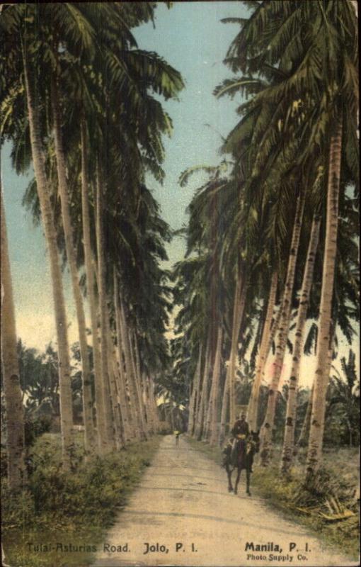 Manila Philippines Jolo Road Scene c1910 Postcard