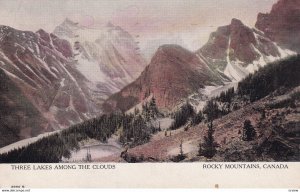 ONTARIO, Canada, PU-1909; Three Lakes Among The Clouds, Rocky Mountains