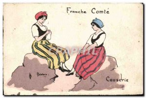 Old Postcard Franche Comté Chat Folklore Costume