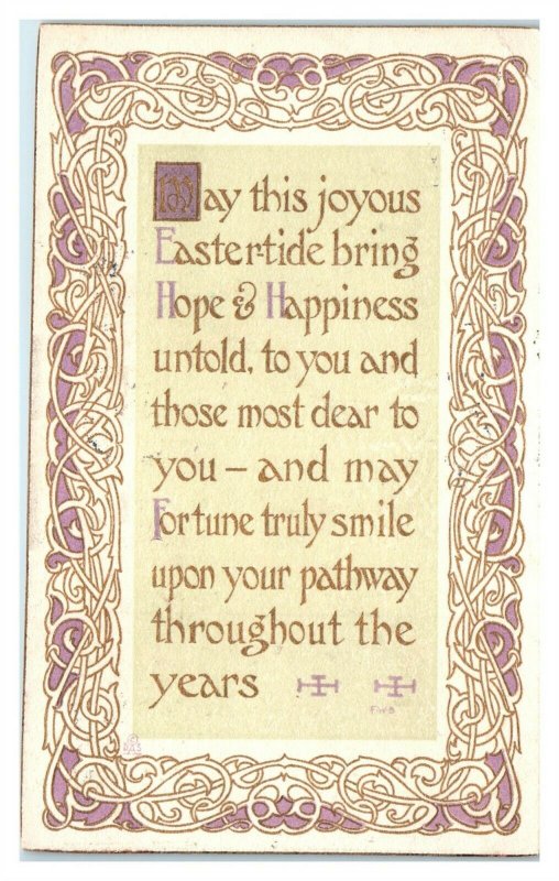 Joyous Eastertide Desarts Studios Arts & Crafts Postcard *6L(3)1