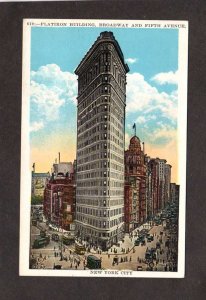 NY New York City Flatiron Building Broadway & Fifth Ave NYC Postcard