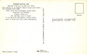 Morristown Indiana 1960s Postcard Kopper Kettle Inn