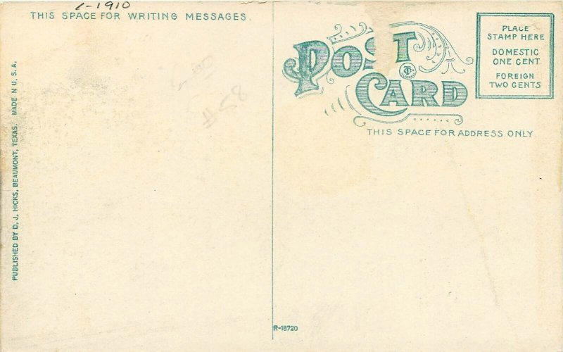 Postcard Texas Beaumont Country Club House Hicks Roadside 23-7998