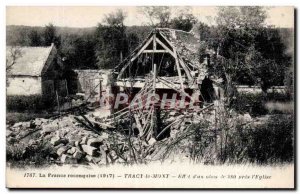 Old Postcard Tracy Mont Effect & # 39un shells near the 380 & # 39eglise