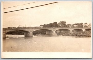 Peru Indiana c1910 RPPC Real Photo Postcard Wayne Street Bridge