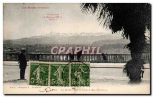 Old Postcard Les Basses Pyrenees Pau Boulevard and the chain of Pyrenees