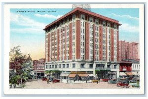 c1940's Dempsey Hotel Exterior Roadside Macon Georgia GA Unposted Shops Postcard