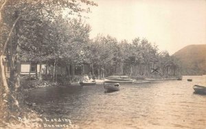 RPPC BROWN'S LANDING LAKE DUNMORE VERMONT REAL PHOTO POSTCARD 1911