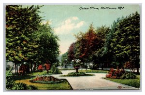 Eutaw Place Gardens Baltimore Maryland MD DB Postcard N24