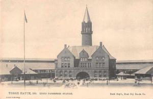 Terre Haute Indiana Union Passenger Station Antique Postcard J46029