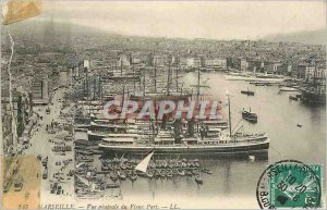 Old Postcard Marseille-general view of the Old Port Yacht