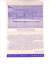 TSS Peten, Cruise Ship Breakfast Menu, Great White Fleet, At Sea, July 21, 1934