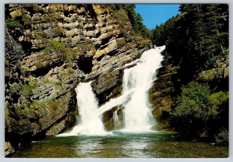 Cameron Falls, Waterton Lakes National Park, Alberta, Chrome Postcard #1