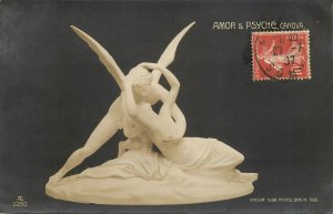 Fine art sculpture postcard Amor & Psyche Canova atelier Micheli Berlin