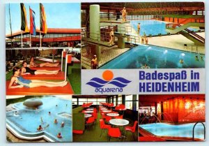 HEIDENHEIM, GERMANY ~ Indoor Leisure Pool AQUARENA Solarium 4x6 Postcard