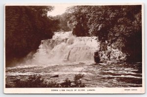 Scotland Corra Linn Falls of Clyde Lanark RPPC Postcard Y28