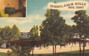 HENDERSON, TX Texas  WOODLAWN HILLS HOTEL COURTS w/Room  RUSK CO 1954 Postcard