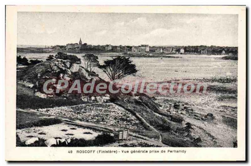 Old Postcard Roscoff Vue Generale From Taking Perharidy